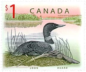 Apostilla antigua de Canada con loon